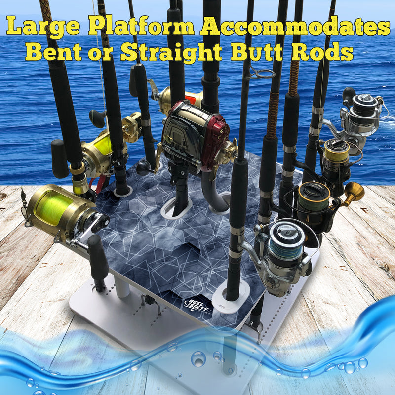 Load image into Gallery viewer, Reel Salty 10-Rod Fishing Rod Holder Rack – Offshore &amp; Inshore Boat Rod Storage Organizer
