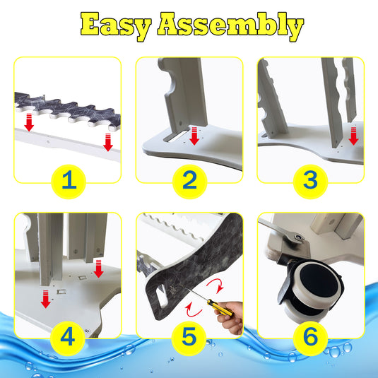 Reel Salty Saltwater 16-Rod Rolling Fishing Rod Rack – Mobile Floor Storage Organizer