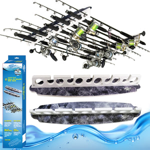 Reel Salty 11 - Rod Rack Offshore & Inshore Saltwater Rods – Wall-Mounted Garage Storage Rack