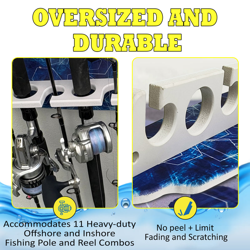 Load image into Gallery viewer, Reel Salty 11 Fishing Rod Holder Rack for Wall or Ceiling – Deep Blue
