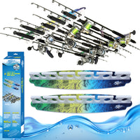 Reel Salty 11 Rod Waterproof Offshore & Inshore Fishing Rod Holder Wall-Mounted Garage Storage Rack for Rods, Mahi