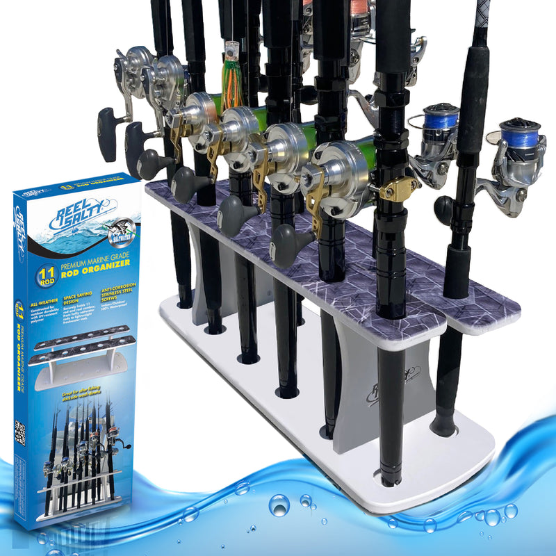 Reel Salty 11-Rod Marine Grade Fishing Rod Holder – Waterproof UV-Resi – reelsaltyracks