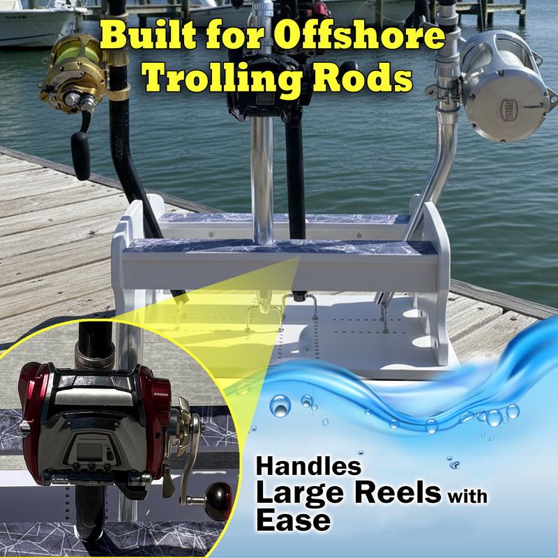 Load image into Gallery viewer, Reel Salty 4- Bent Butt Fishing Rod Holder Rack – Offshore &amp; Inshore Boat Rod Storage Organizer
