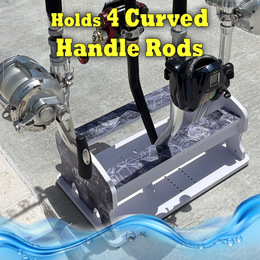 Reel Salty 4- Bent Butt Fishing Rod Holder Rack – Offshore & Inshore Boat Rod Storage Organizer