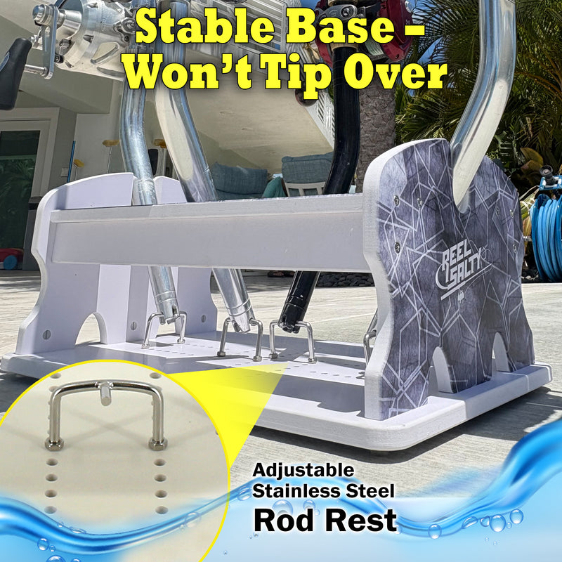 Load image into Gallery viewer, Reel Salty 4- Bent Butt Fishing Rod Holder Rack – Offshore &amp; Inshore Boat Rod Storage Organizer
