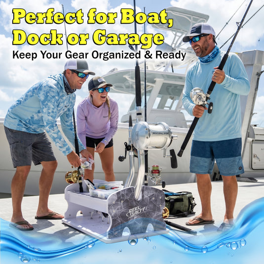 Reel Salty 4- Bent Butt Fishing Rod Holder Rack – Offshore & Inshore Boat Rod Storage Organizer