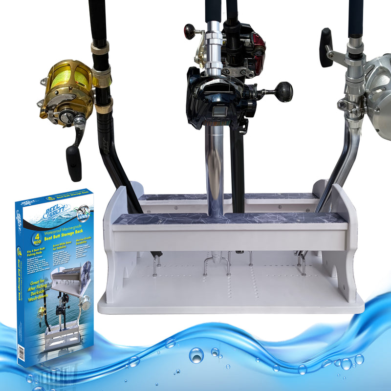 Load image into Gallery viewer, Reel Salty 4- Bent Butt Fishing Rod Holder Rack – Offshore &amp; Inshore Boat Rod Storage Organizer
